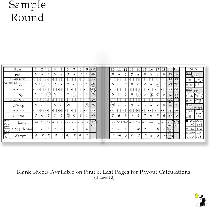 Golf Scorecards & Stat Tracking Booklet (21 Rounds) - Weatherproof Golf Journal - Golf Log (4" x 5.5" When Closed) - Golf Notebook fits in Holder or Pocket