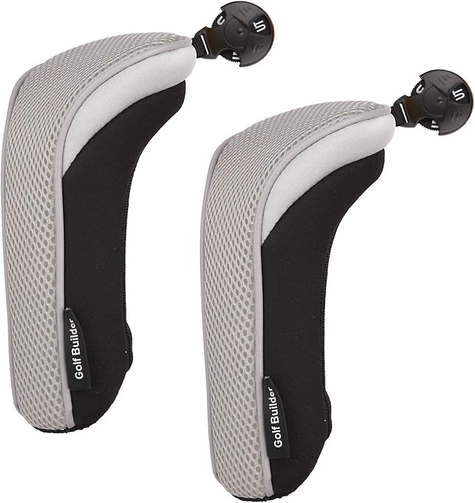 Golf Builder 2pcs/Set Golf Club Hybrid Head Covers Utility UT Cover with Interchangeable Number Tag