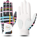 FINGER TEN Stylish Golf Gloves Women with Ball Marker 1 Pack for Left or Right Hand, Breathable Glove with Fashion Patterns for Ladies Right Left Handed Golfer
