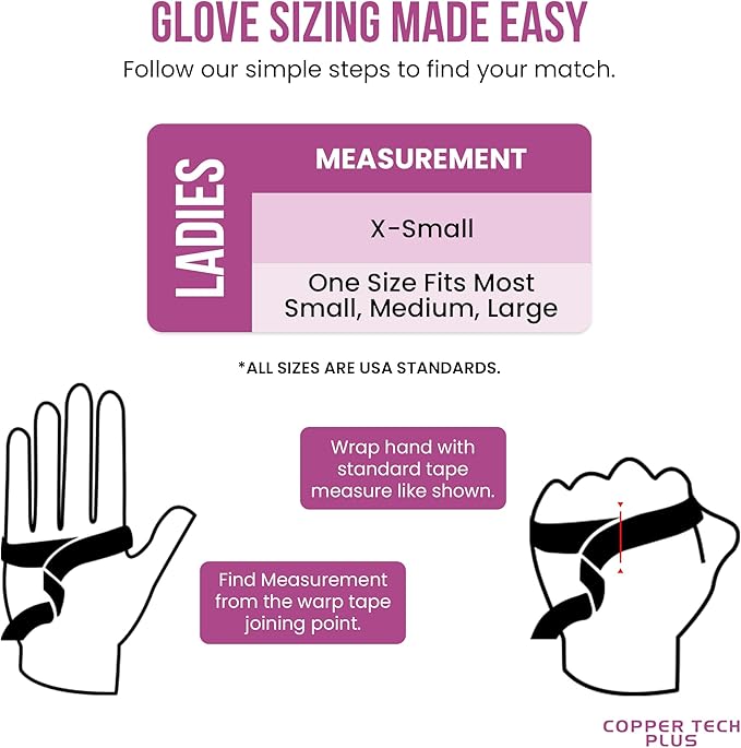 Women’s Golf Glove – White/Fuchsia – Copper Infused Compression for Arthritis Relief, Non-Slip Silicone Grip – USGA Approved, 1 Pack