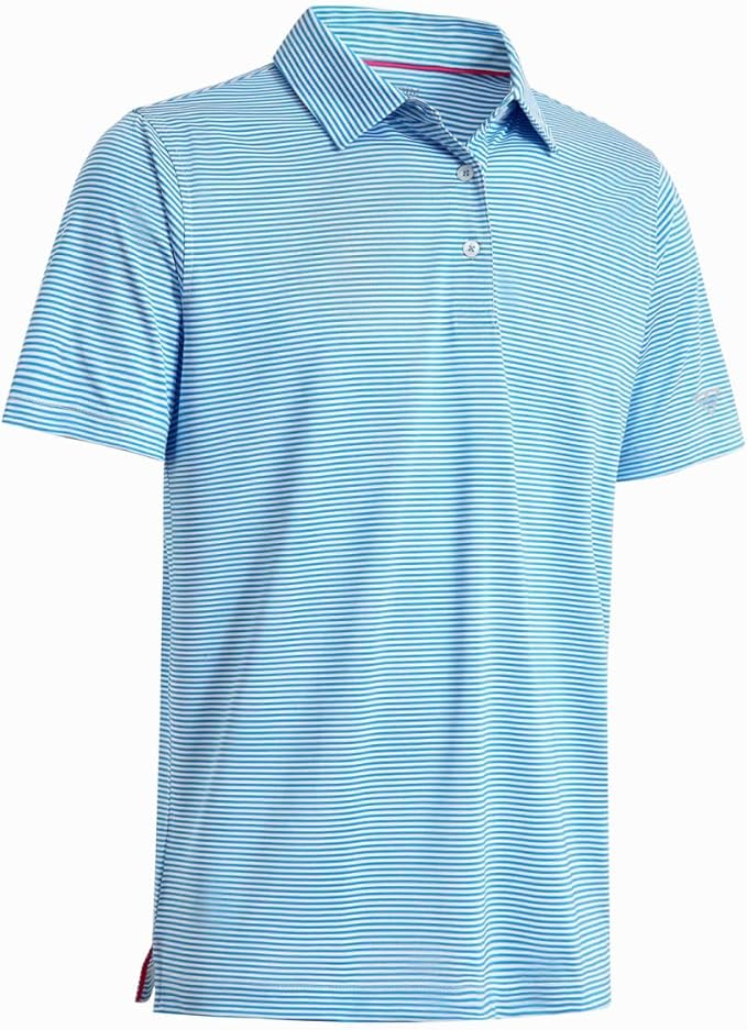 Golf Shirts for Men Dry Fit Short Sleeve Print Performance Moisture Wicking Polo Shirt