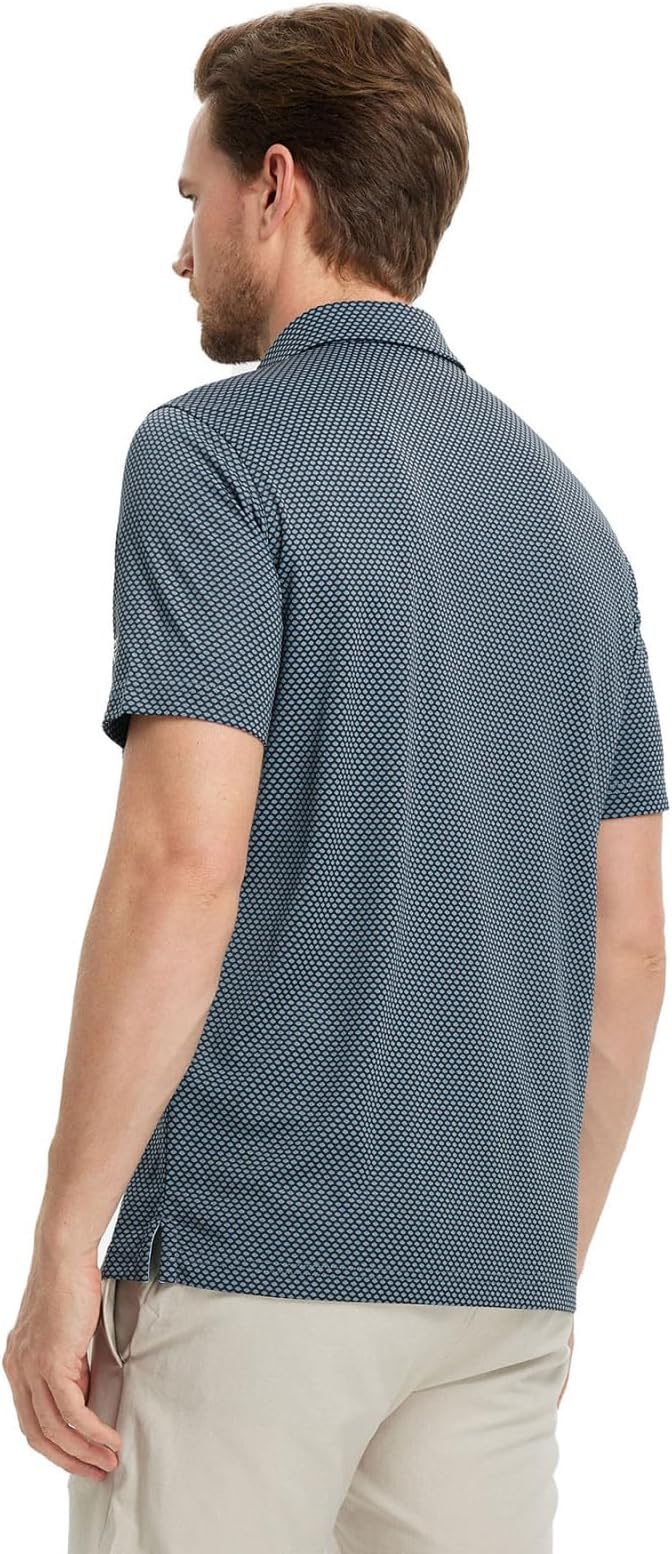 M MAELREG Golf Shirts for Men Moisture Wicking Jacquard Breathable Performance Dry Fit Collared Mens Polo Shirts Short Sleeve