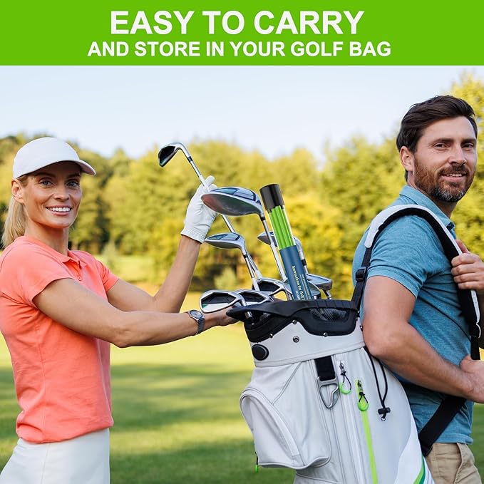 Golf Alignment Sticks 2 Pack,Golf Alignment Rods Upgraded 48" Collapsible Golf Practice Sticks Golf Training Aid for Aiming,Putting,Golf Training Sticks with Clear Tube Case