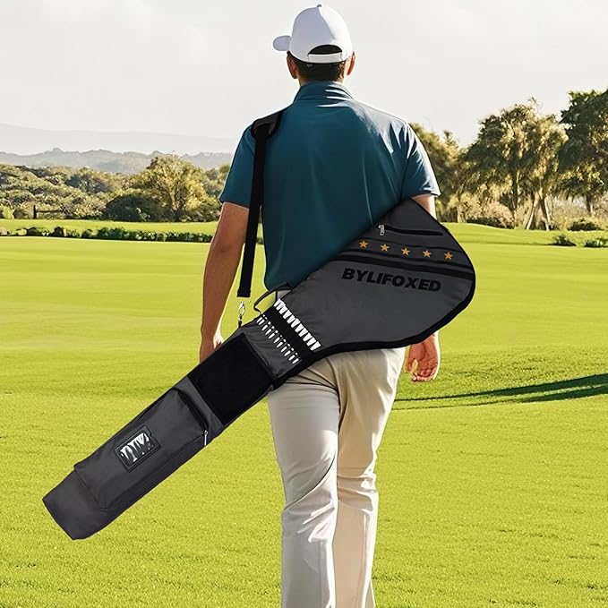 Par 3 Golf Carry Bag for Short Game,Sunday Golf Bag for Men,Small Golf Bag with Thick Foam Protection,Fit Up to 5-8 Clubs