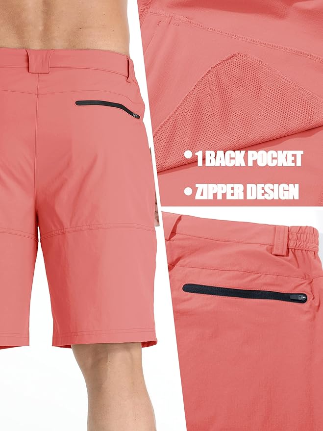 TACVASEN Men's Summer Outdoor Shorts Quick Dry Cargo Casual Work Hiking Shorts (NO Belt)