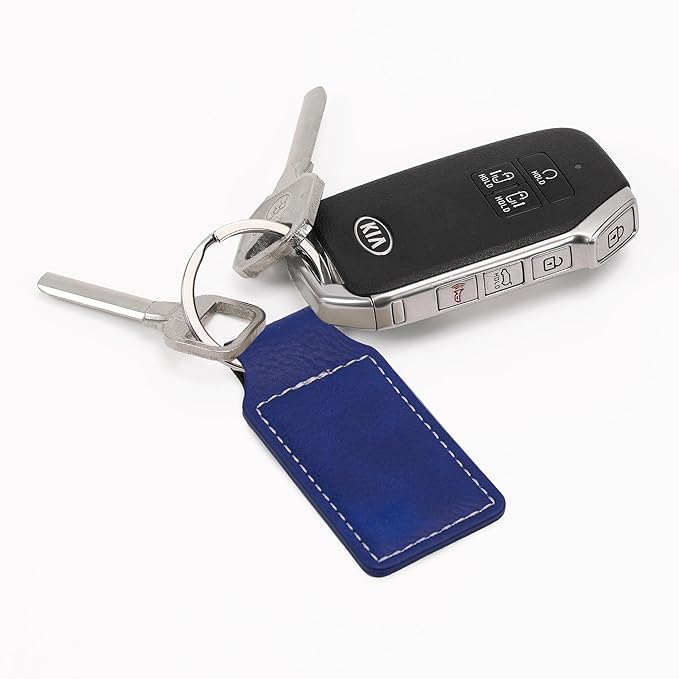 LaserGram Rectangle Keychain, Coat of Arms Germany, Personalized Engraving Included (Dark Blue)