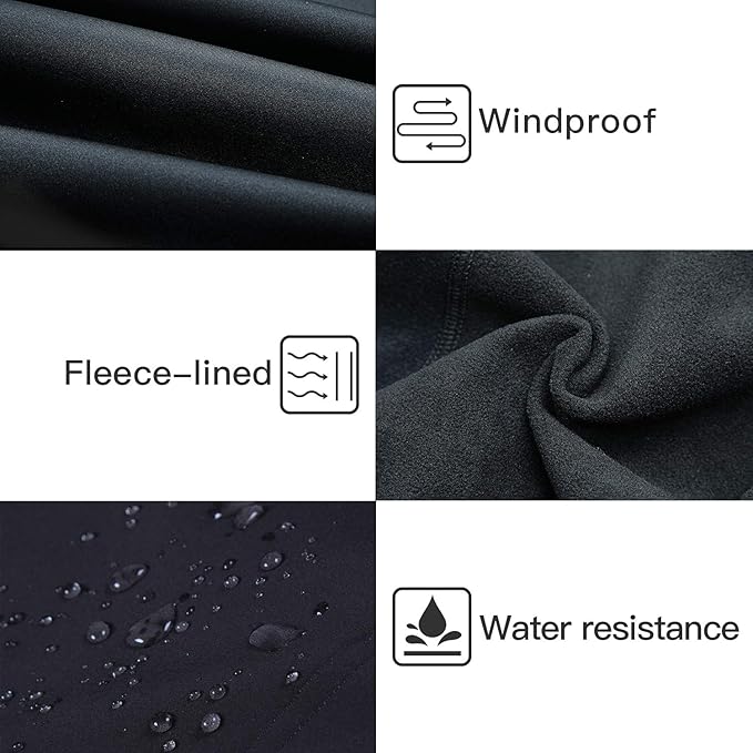 Souke Sports Men's Winter Cycling Jacket, Windproof Water Resistant Thermal Windbreaker