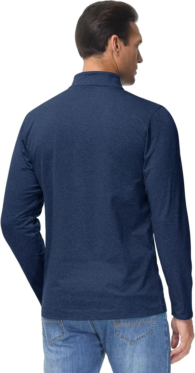 Boladeci Men's Quarter Zip Pullover Premium Fleece Lined Heather Long Sleeve Golf Shirts Midweight 1/4 Half Zip Sweatshirts