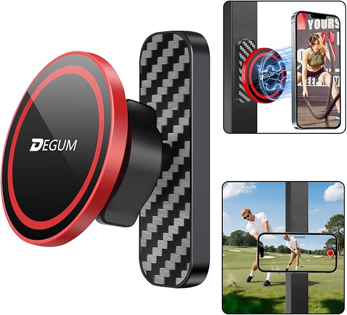 Magnetic Golf Cart Phone Holder, Compatible with MagSafe iPhone 16 Pro Max Plus 15 14 13 12 Mini, for GPS & Golf Apps, Fits EZGO, Club Car, Yamaha, and Icon, Golf Cart Accessories