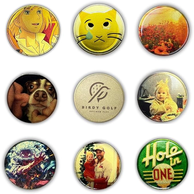 Custom Coin & Golf Ball Marker - Custom Challenge Coin with Colored Picture & Logo Engraving - Personalized Tokens with Acrylic Case - Customizable Photo Token & Markers for Men and Women