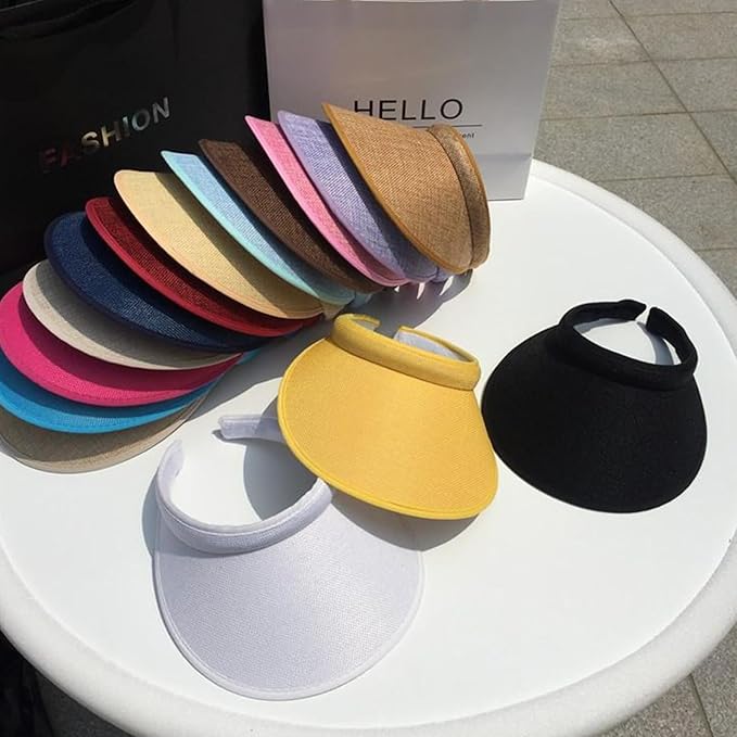 Cloth Covered Slip-On Visor for Women, Adjustable Cap Sports Sun Visors for Men