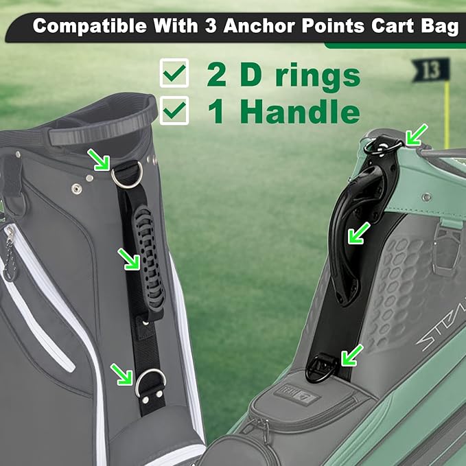 BIG TEETH Golf Bag Straps Swivel Backpack Straps Golf Bag Double Strap, Backpack Straps Replacement Adjustable Bag Strap
