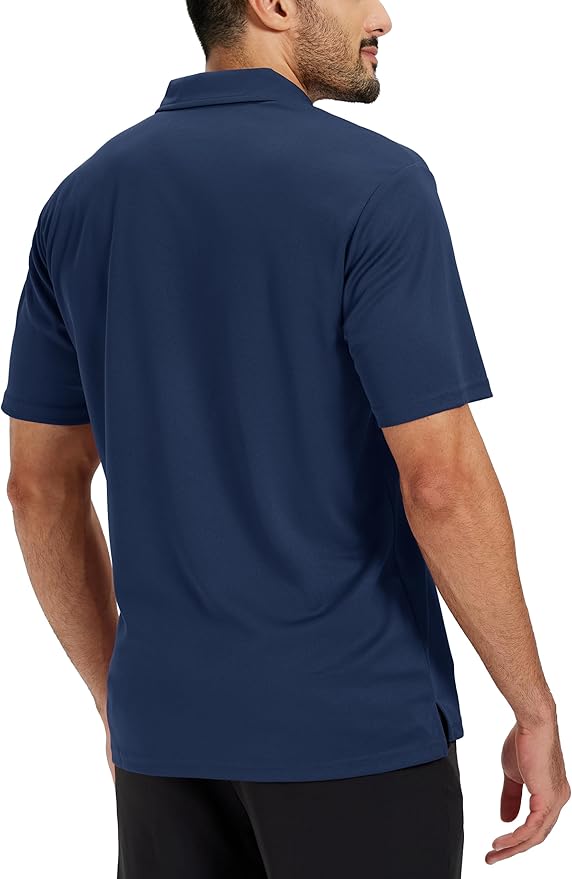 TACVASEN Mens Polo Shirts Short Sleeve Dry Fit Performance Breathable Golf Shirt with Collar Tennis Casual Business Work