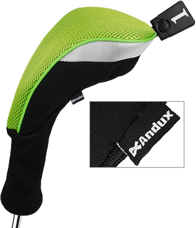 Andux 5pcs/Set Mesh Golf 460cc Driver Fairway Wood Club Head Covers Long Neck with No. Tags
