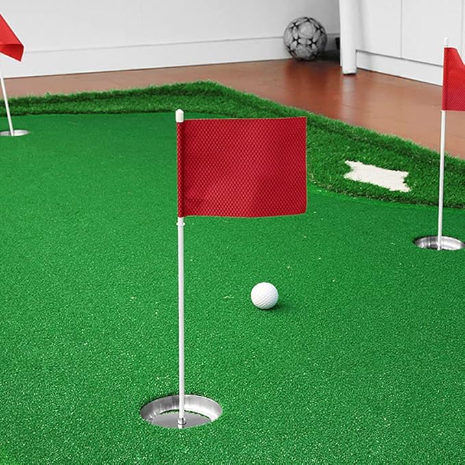 EKDJKK Golf Flagsticks Mini, Putting Green Flag for Yard, Trainging Accessory Practice Hitting Stainless Steel Golf Green Cup with Flag(Size:1.3cm/0.51inch)