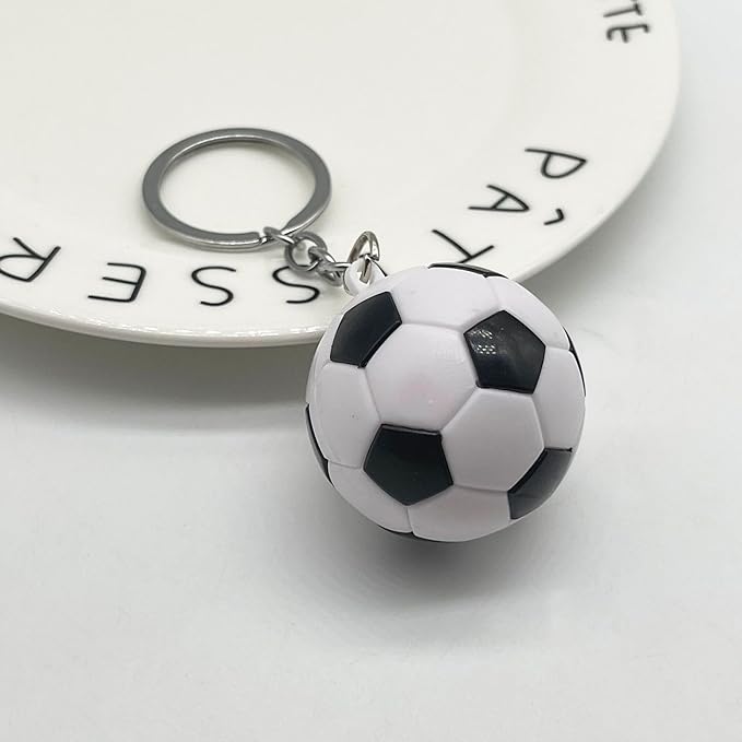 Mini 3D Soccer Sports Fan Keychains Birthday Backpack Pendant for Friend - Car Keychain Men's Toy Cool Football Gifts