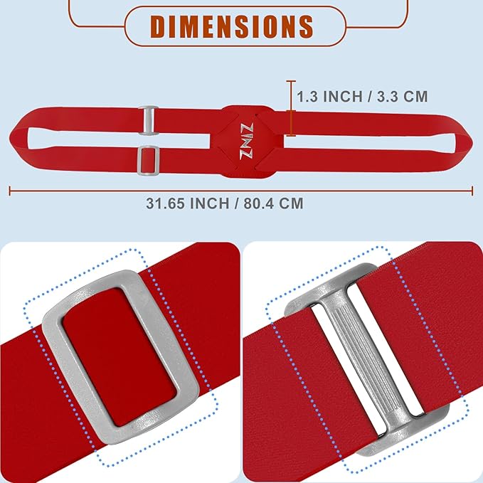 ZINZ Luggage Strap, High Elastic Suitcase Belt Adjustable Bag Bungees for Easier Travel，Red