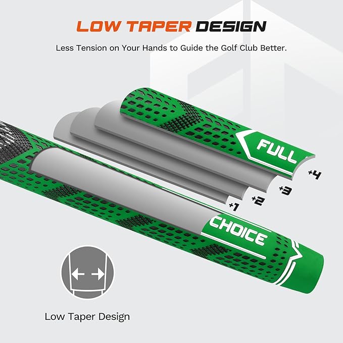 Cross Corded Golf Grips 13 Pack, Low Taper Design, Choose from 13 Grips or 13 Grips with All Kits, 3 Sizes 5 Colors Options, Multi-compound Hybrid Golf Club Grips, CG01 Series