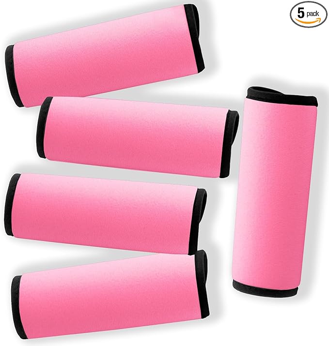 Neoprene Luggage Handle Wraps for Traveling Bright Color Luggage Tags|Handle Wraps|Handle Covers (Light Pink)