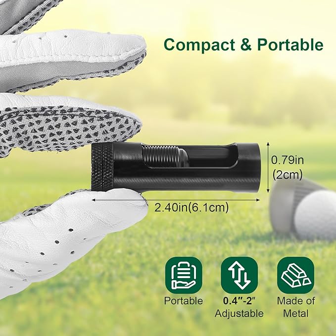 Adjustable Golf Tee Height Tool, Aluminum Golf Tee Height Setter with Precise Scale, Outdoor Golf Training Aid for Consistent Swings