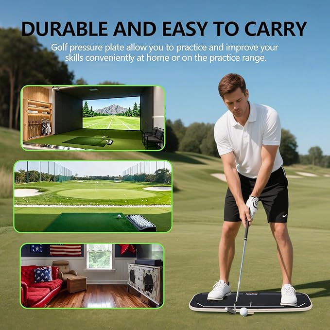 Golf Pressure Plate, Golf Weight Shift Board, Teaching Tool for Club Practice & Drills, Golf Swing Trainer, Improve Balance & Accuracy, Golf Training Aid for Increased Power & Swing Rhythm