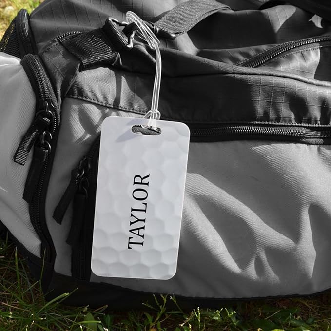 ChalkTalkSPORTS Golf Luggage & Bag Tag | Personalized Golf Ball Graphic | No Personalization on Back | Large