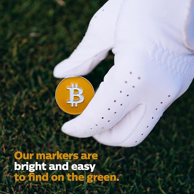 Bitcoin Golf Ball Markers Value Pack - Works with Most Hat Magnetic Clips and Divot Repair Tools Men and Women Golf Gift Accessories Funny Ball Mark Bulk Lot