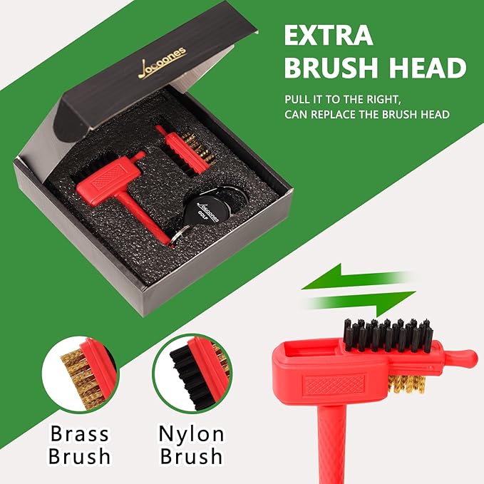 Mini Golf Brush with Nylon/Brass Bristles and Retractable Keychain - Pocket Brush Leave No Trace Clean Dual-Sided Brushes Easy to Carry(Red) Essentials Golf Accessories