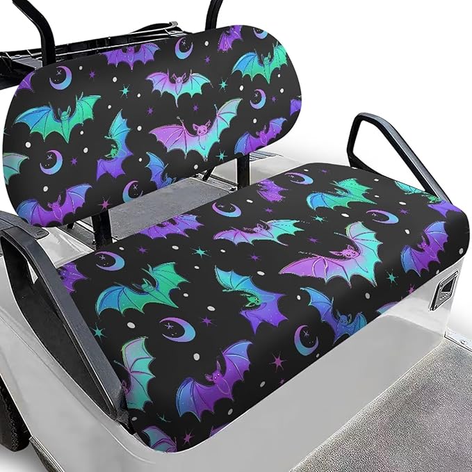 Golf Cart Seat Covers, Universal Fit & Nonskid Bottom Fits for Club Car 2 Person Seats Golf Carts
