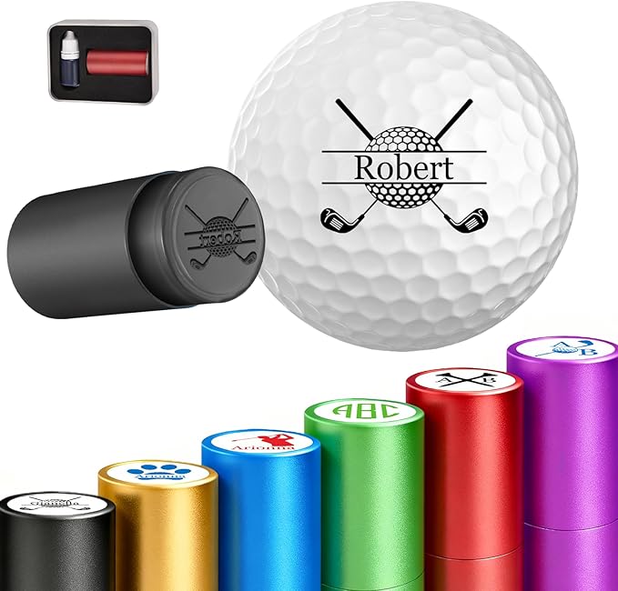 Custom Golf Ball Stamp Marker Personalized Quick-Dry Monogram Golf Ball Stamp with Logo Name Reusable Waterproof Golf Ball Stamp Gifts for Men Golf Lovers Golfers Dad Husband