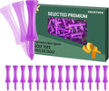 FINGER TEN Golf Castle Tees Plastic 2 1/4 Inch with Stopper for Consistent Height Value 50 Pack, Short Durable Tee for Par 3 Holes in Orange Purple Pink for Men Women