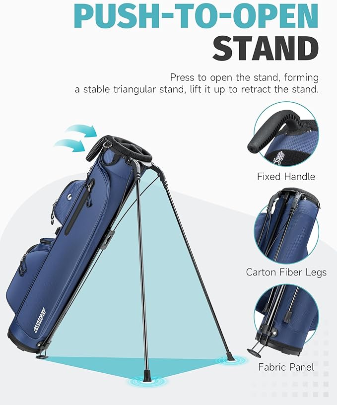 Findway Small Golf Bag Lightweight Pitch and Putt Golf Bag with Stand, Adjustable Dual Straps, Golf Stand Bag for Extra Storage in a Smaller Size, Golf Gifts for Men and Women