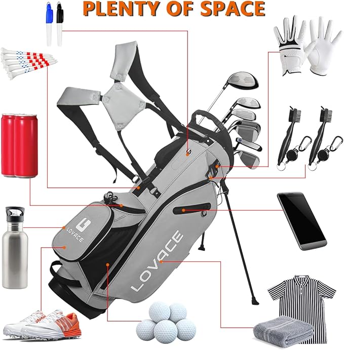 14-Way Golf Stand Bag, Lightweight Golf Bag with Stand for Men and Women