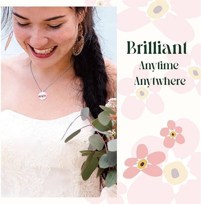 Golf Ball Marker necklace with ball marker, handmade pressed flower golf marker,Gifts Accessories Women Golfers