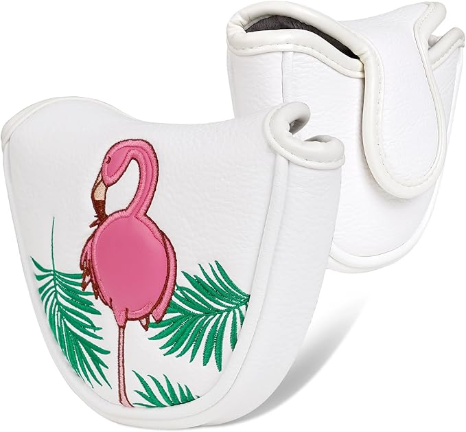 Craftsman Golf Flamingo White Golf Driver Fairway Wood Hybrid Putter Headcover Head Cover