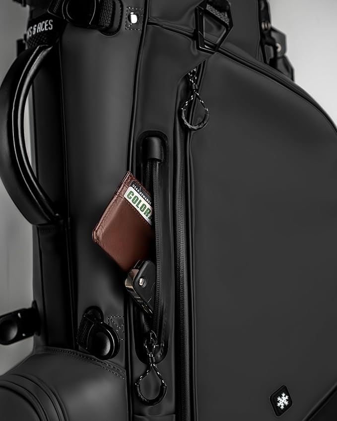 Pins & Aces Player Preferred Golf Bag - Premium Design, Lightweight Golf Bag with Stand - Velvet-Lined 5-Way Club Divider System