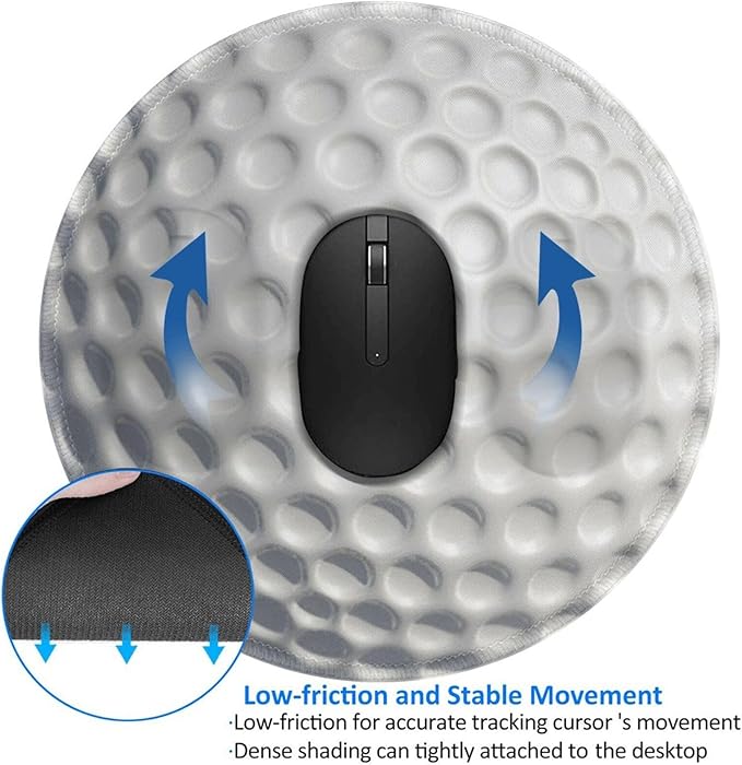 Golf Ball Mouse Pad,Golf Sport Mouse Pads for Desk, Stitched Edge Mousepad with Non-Slip Rubber Base, Gaming Mouse Mat for Computer Laptop Home Office