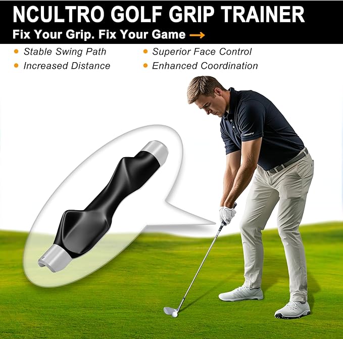 Golf Grip Trainer, Grip Trainer for Golf Clubs - Right Hand Golf Training Aid with Ergonomic Design, Corrects Golf Grip Posture and Improves Swing Accuracy