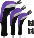 Andux 3pcs/Set Golf 460cc Driver Wood Club Head Covers Long Neck with No. Tags
