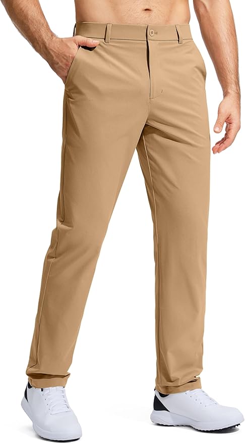 Pudolla Men's Golf Pants Stretch Work Dress Comfy Pants 30"/32"/34" Lightweight Quick Dry Casual Slacks Trousers with Pockets
