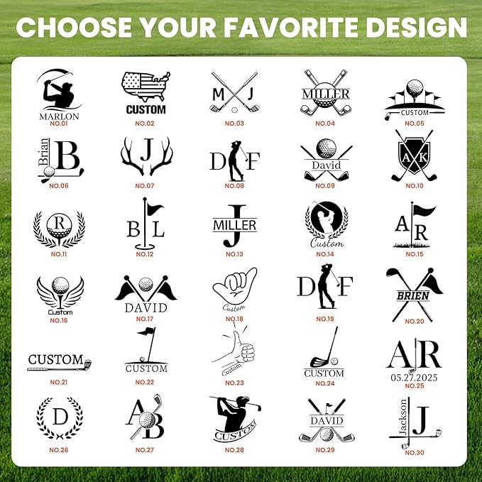 Custom Golf Ball Stamp - Self-Inking Personalized Stamp with Quick-Dry Waterproof Ink, Reusable Monogram Marker | Ideal Golf Gift for Men, Dad, Husband | Christmas White Elephant Stocking Stuffer