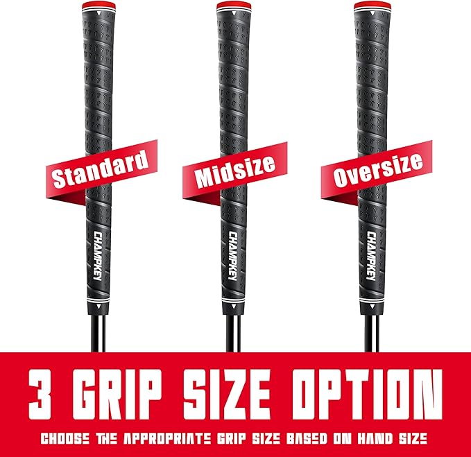 CHAMPKEY Professional Golf Swing Trainer with Customizable Size Grip - Come with 2 Golf Alignment Sticks - Choose Grip Size and Swing Training Aid Length