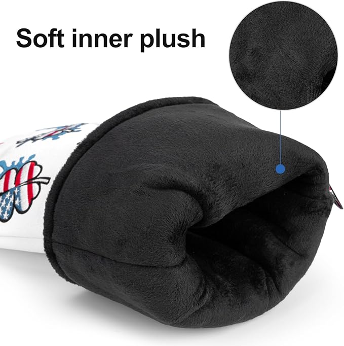 Golf Club Head Covers for Driver Cover, Fairway Wood Cover Hybrid Head Cover, USA Style Premium Leather Golf Headcovers Fits Golf DF3 Putter, Blade Putter Cover, Fits Most of Golf Club Covers