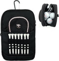 Golf Bag Pouch for Balls and Accessories | 3 Zipper Pockets | Detachable Clip | Store Up to 15 Balls | Front Tee Holder and 10 Bamboo Tees 3 1/4 in