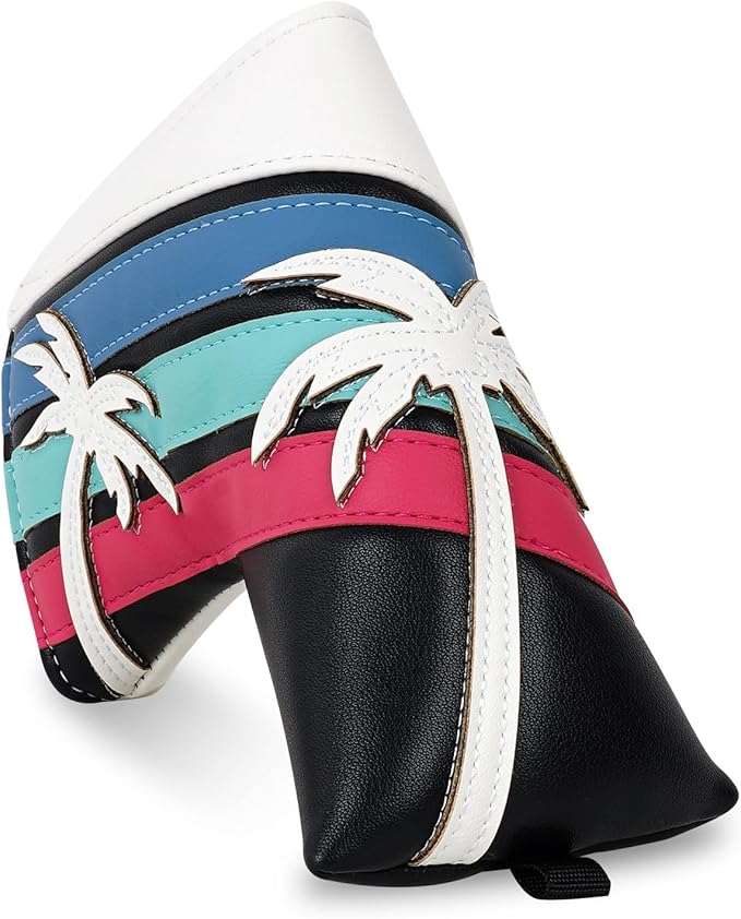 mytag Tropical Golf Headcovers, Coconut Tree Golf Head Covers for Woods and Driver, Putter Covers 3D Embroidery