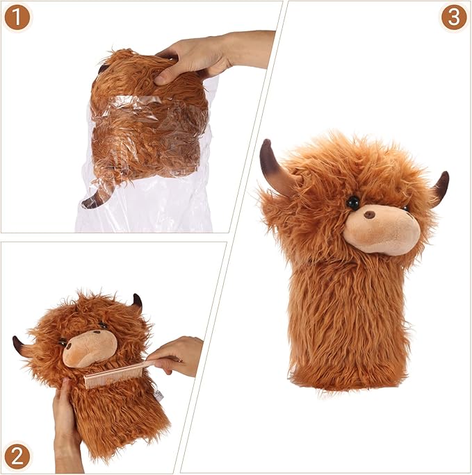 Highland Cow Driver Headcover,Funny Animal Golf Clubs Driver Head Cover, Golf Gift for Men Women