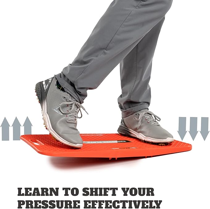 WHYGOLF Swing Trainer Pressure Plate with Power Wedge – Improve Weight Shift, Balance & Accuracy – Golf Training Aid for Increased Power & Control – Teaching Tool for Club Practice & Drills
