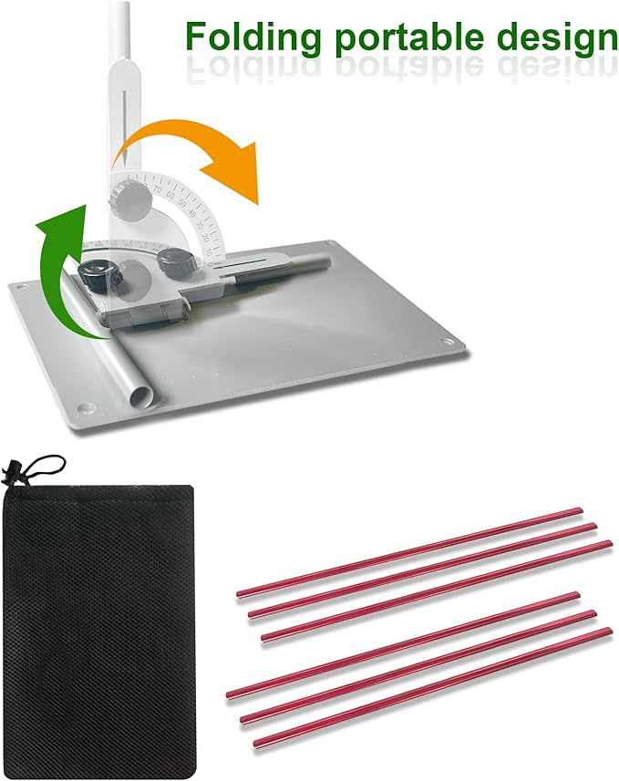 Golf Alignment Stick Training Aid Set - Upgraded Metal Rods with Foldable Angle-Adjustable Stand and Portable Bag,Golf Swing Trainer for Swing Plane, Aim, and Putting Alignment,Golf Accessories Gifts
