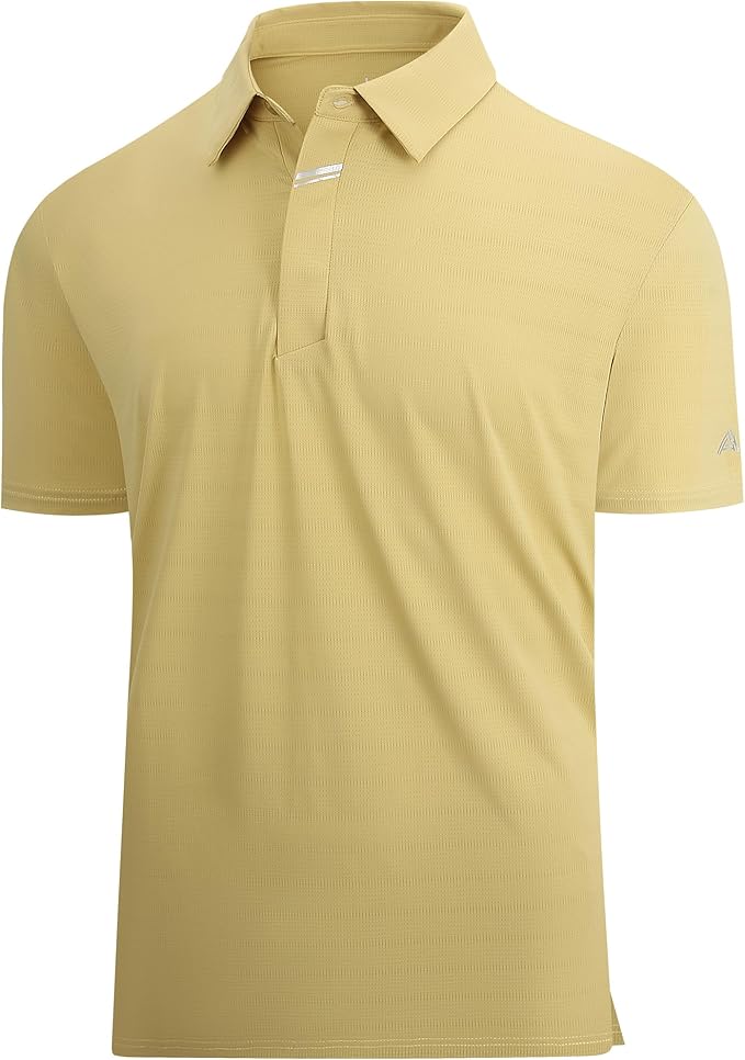 Esabel.C Jacquard Golf Shirts for Men Moisture Wicking Short Sleeve Performance Dry Fit Active Mens Polo Shirts