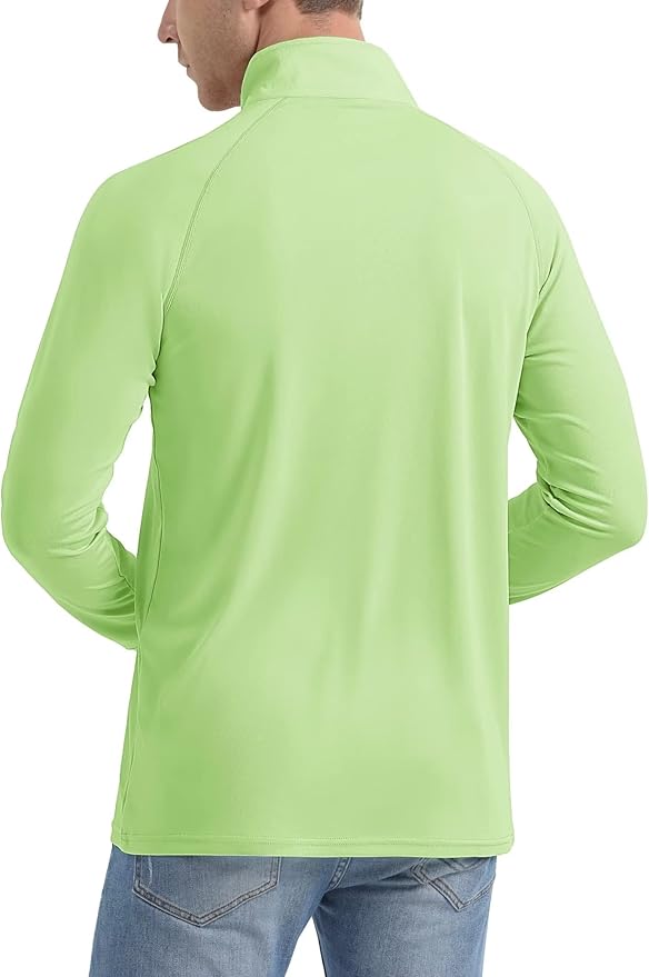 MAGCOMSEN Men's Long Sleeve Sun Shirts UPF 50+ Tees 1/4 Zip Up Fishing Running Rash Guard T-Shirts Outdoor Shirt